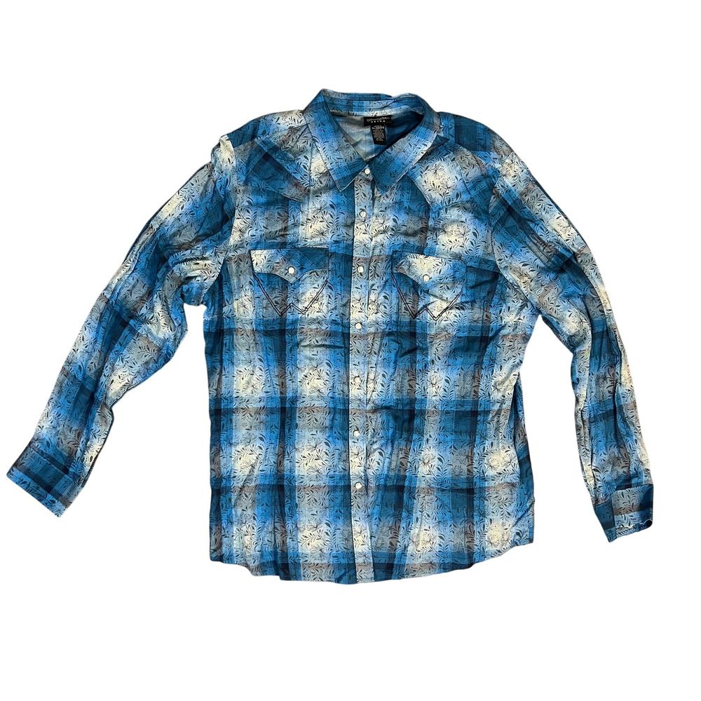 Wrangler RETRO Mens Pearl‎ Snap 3XL 100% Rayon Lightweight